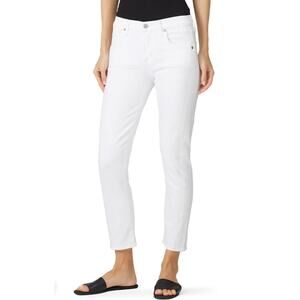CITIZEN OF HUMANITY Elsa Mid Rise Slim Fit Crop White Embroidered Jeans Size 28
